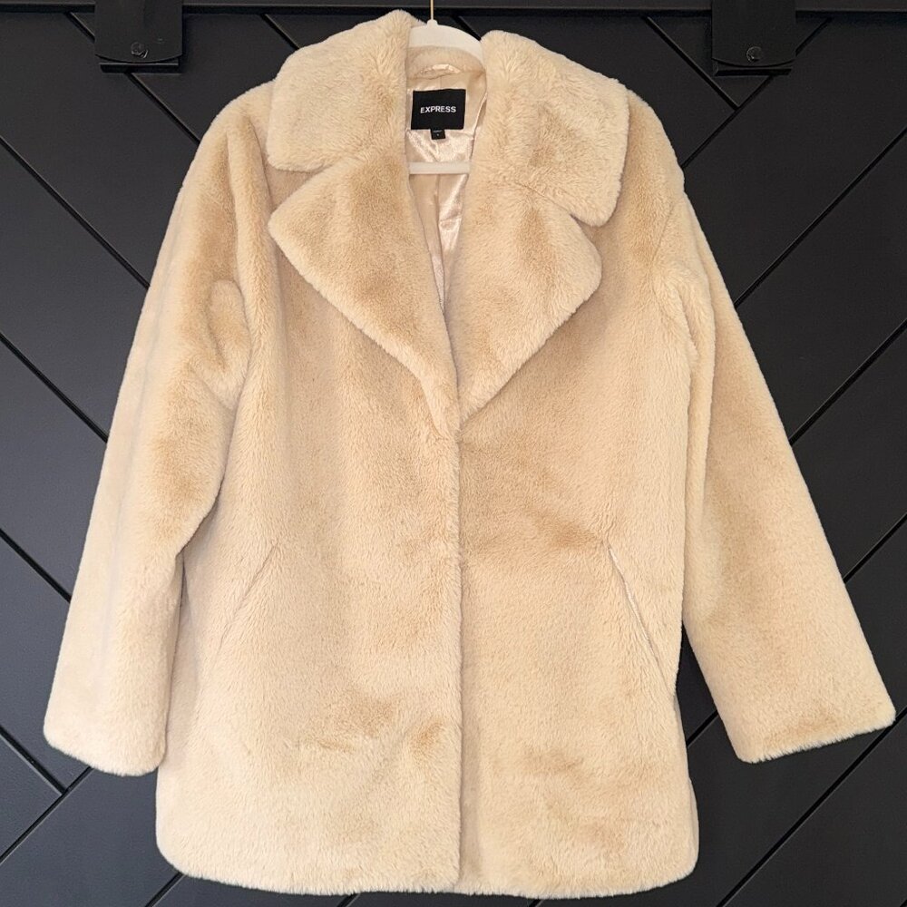 Express Faux Fur Coat Size Large